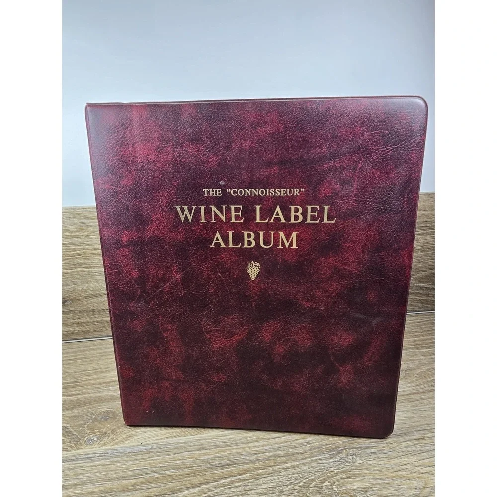 The Connoisseur Vtg. Wine Label Collector Album w/ Pages & Assortment Of Labels